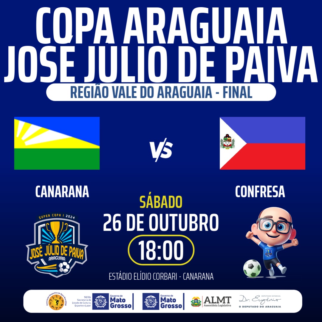 Final da copa Araguaia Jose Júlio de Paiva acontece nesse final  